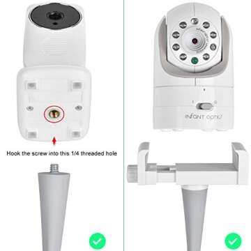 Baby Monitor Mount Camera Shelf Compatible with Infant Optics DXR 8 & DXR-8 Pro and Most Other Baby Monitors,Universal Baby Camera Holder,Attaches to Crib Cot Shelves or Furniture (Gray)