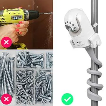 Baby Monitor Mount Camera Shelf Compatible with Infant Optics DXR 8 & DXR-8 Pro and Most Other Baby Monitors,Universal Baby Camera Holder,Attaches to Crib Cot Shelves or Furniture (Gray)