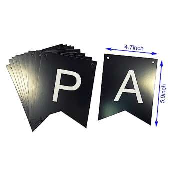 Black Happy Birthday Banner, Black Happy Birthday Bunting Banner with White Letters Birthday Party Decoration Supplies