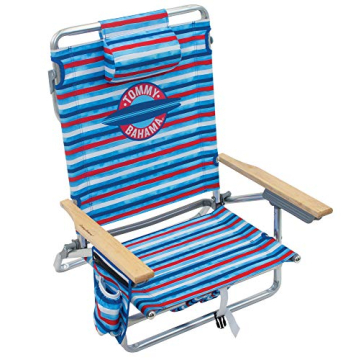 Tommy Bahama 5-Position Classic Lay Flat Beach Chair - Perfect for Relaxation