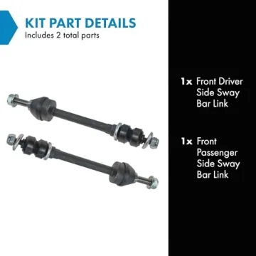 TRQ Front Sway Bar Stabilizer Link Set for Enhanced Dodge Ram Performance
