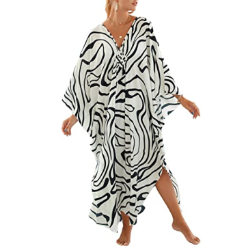 Bsubseach Kaftan Dresses for Women 2025 Plus Size Swimsuit Cover Up V Neck Caftan Beach Dress Lounge...