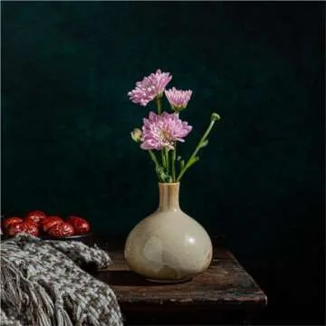 Vase Retro Ceramic Vase Simple Flower Vase Home Vase Desktop Decoration Ornament Interior Decoration Living Room Vase Home Decor (Color : B, Size : 2.8 * 2.8in)