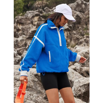 Yanekop Womens Fleece Sherpa Pullover Cozy Stylish Pockets