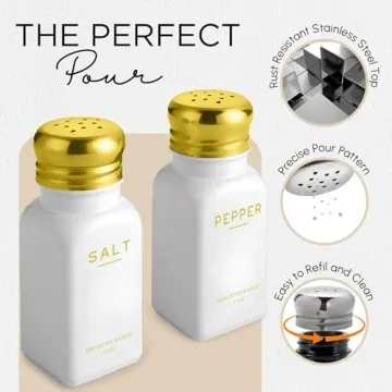 Elegant Gold Salt and Pepper Shakers Set for Modern Homes
