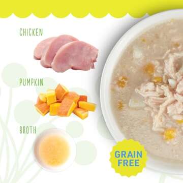 PETITE CUISINE Whole Foods Wet Cat Food, Chicken & Pumpkin Entrée in Broth, 2.8 oz. Can (24 Count)