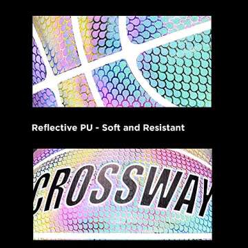 MOLPE Holographic Glowing Reflective Basketball, Light Up Camera Flash Glow in The Dark Basketball, HoloHoops Toy, Official Size 7