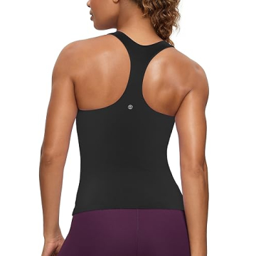 CRZ YOGA Butterluxe Workout Tank Tops for Women Built in Shelf Bras Padded - Racerback Athletic Span...