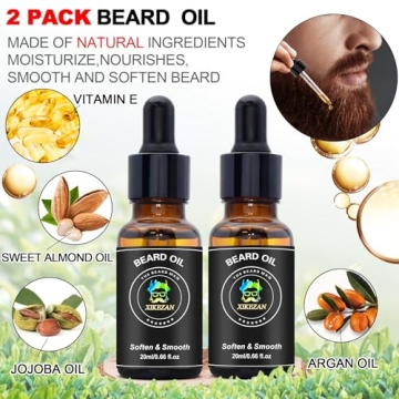 Beard Grooming Kit with Straightener and Essentials for Men