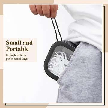 Kathfly 6 Pcs Hair Tie container Qtip Dispenser Organizer Hair Tie holder Travel Portable Qtip Bobby Pin Holder Cotton Swabs Dispenser women Hair Bathroom Storage Accessory(Black)