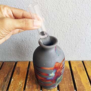 RAAQUU Koban 7" Pottery Home Decor Vase - Carbon Half Copper Matte - Boho Wall Art