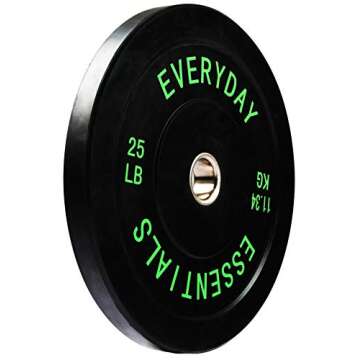 Signature Fitness 2 Inch Olympic Bumper Plates with Steel Hub, 25LB, Single Black