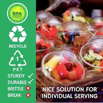 12 oz Clear Dome Lid Plastic Dessert Cups - 30 Sets