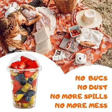 12 oz Clear Dome Lid Plastic Dessert Cups - 30 Sets