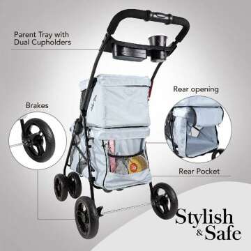 ibiyaya Double Pet Stroller for Dogs & Cats
