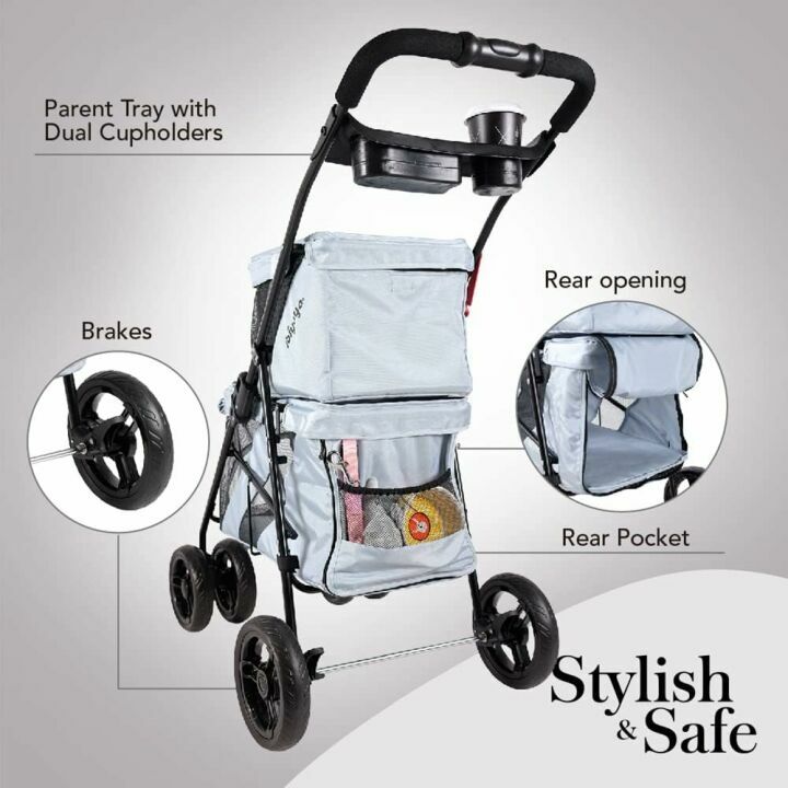 ibiyaya Double Pet Stroller for Dogs & Cats