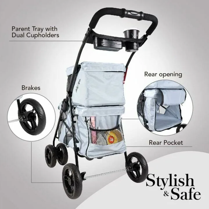 ibiyaya Double Pet Stroller for Dogs & Cats