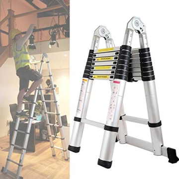 Bowoshen Telescopic Extension Ladder 16.5ft - Portable, Safe & Versatile for Home & Work