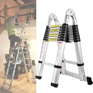 Bowoshen Telescopic Extension Ladder 16.5ft - Portable, Safe & Versatile for Home & Work