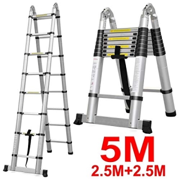 Bowoshen Telescopic Ladder 16.5ft - Safe & Portable