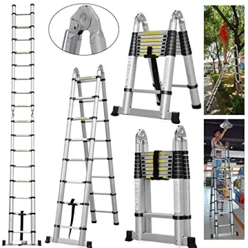Bowoshen Telescopic Ladder 16.5ft - Safe & Portable