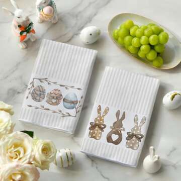 Artoid Mode Easter Kitchen Towels Set of 2 for Spring