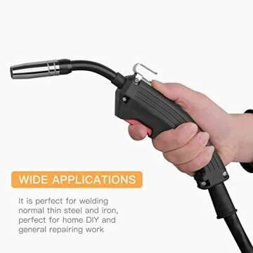 SUNCOO 130 MIG Welder Flux Core Wire Automatic Feed No Gas Little Welder Portable Welding Machine 110 Volt with Brush, Black