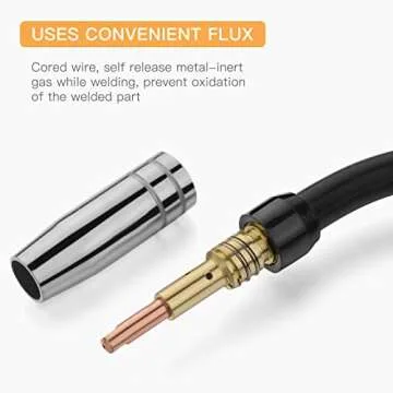 SUNCOO 130 MIG Welder Flux Core Wire Automatic Feed No Gas Little Welder Portable Welding Machine 110 Volt with Brush, Black