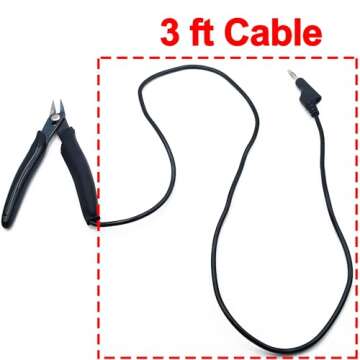 Auyuve Grounded Plier, Precise Control Unleash Unrivaled Precision for Fine Chain Welding, Ideal for Permanent Jewelry Fine Chain Welding, 3ft Cable Secure Connection, black