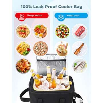 Oasser Trunk Organizer with Cooler Bag, Large Collapsible Car Trunk Organizer for SUV with Multi Compartments, Car Storage Organizer Grocery with Lid for Sedan (Extra Large, Black&Yellow)