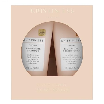 Kristin Ess Signature Travel Size Salon Shampoo + Conditioner Set for Moisture, Softness + Shine - A...