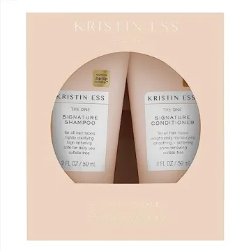 Kristin Ess Signature Travel Size Salon Shampoo + Conditioner Set for Moisture, Softness + Shine - A...