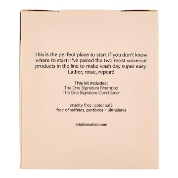 Kristin Ess Signature Travel Size Salon Shampoo + Conditioner Set for Moisture, Softness + Shine - Anti Frizz + Lightly Clarifying - Sulfate Free, Vegan + Safe for Color Treated Hair - Mini Travel Set