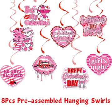 Ladies Celebrating Ladies Galentine's Day Banner Hanging Swirls