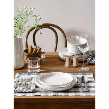 LE TAUCI Dinnerware Sets 12 PCS, Ceramic Plates and Bowls Set, For Housewarming (28 oz Cereal Bowl+ 8" Salad Dish+10" Dinner Plate) x 4, Oven safe, Arctic White