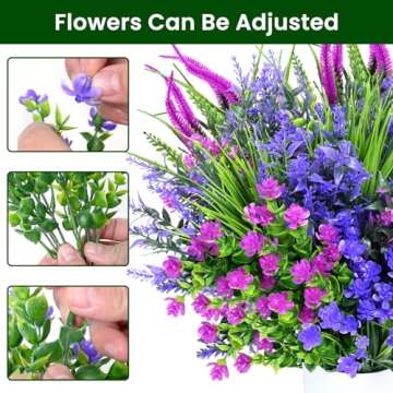 maxkes Artificial Plants Outdoor - 20PCS UV Resistant Flowers