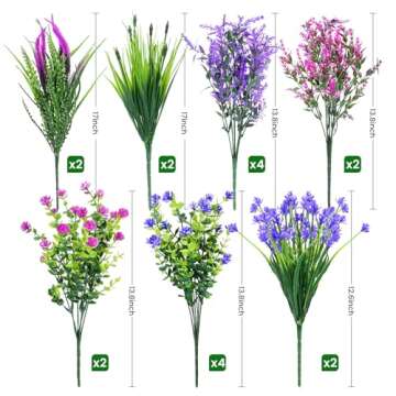 maxkes Artificial Plants Outdoor - 20PCS UV Resistant Flowers
