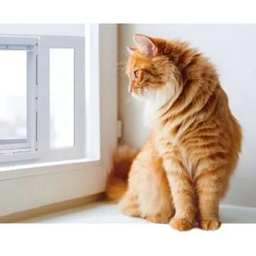 Ideal Pet Products Aluminum Sash Window Pet Door, Adjustable to Fit Window Widths from 27" to 32", M...