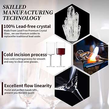 HOJIBOFA Red Wine Glasses, Wine Glasses set of 4,Hand Blown Burgundy Lead-Free Premium Crystal Clear Wine Glass,Ultra-thin Large Glass Goblets For Best Wine Tasting,Great Gift Packaging (15OZ)