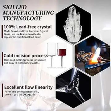 HOJIBOFA Red Wine Glasses, Wine Glasses set of 4,Hand Blown Burgundy Lead-Free Premium Crystal Clear Wine Glass,Ultra-thin Large Glass Goblets For Best Wine Tasting,Great Gift Packaging (15OZ)