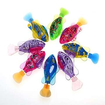 XYKTGH Swimming Robot Fish Toy for Kids with LED Light, Mini Aquarium Fish, 2020 New Bath Toys, Interactive Plastic Fish Toys (4 pcs), Electronic Cat Toy Gift to Stimulate Your Pet's Hunter Instincts