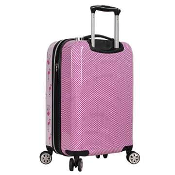 Betsey Johnson Designer 20 Inch Carry On - Expandable (ABS + PC) Hardside Luggage - Lightweight Durable Suitcase With 8-Rolling Spinner Wheels for Women (20in, Flamingo Strut)