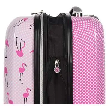 Betsey Johnson Designer 20 Inch Carry On - Expandable (ABS + PC) Hardside Luggage - Lightweight Durable Suitcase With 8-Rolling Spinner Wheels for Women (20in, Flamingo Strut)