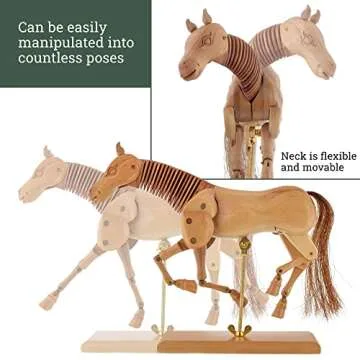 U.S. Art Supply Wooden 8" Horse Artist Drawing Manikin Articulated Mannequin