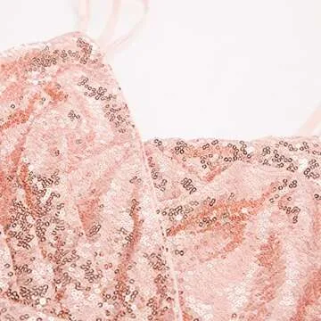 GRACE KARIN Sexy Sequin Party Dresses Wrap V-Neck Bodycon Pencil Dress Rose Gold XL