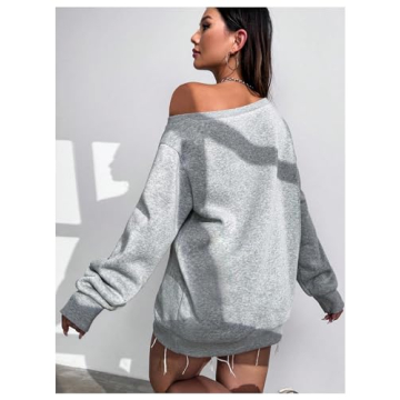 RoseSeek Off The Shoulder Sweatshirt for Trendy Comfort