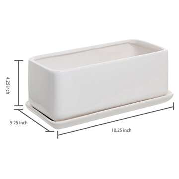 Elegant White Ceramic Indoor Planter with Drainage