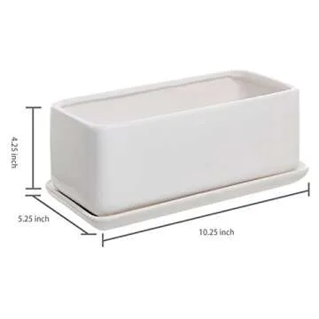 Elegant White Ceramic Indoor Planter with Drainage