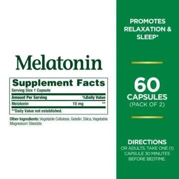 Nature's Bounty Melatonin, 100% Drug Free Sleep Aid, Dietary Supplement, Promotes Relaxation and Sle...