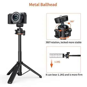 UURIG 20.1" Mini Extendable Tripod with 360° Ball Head